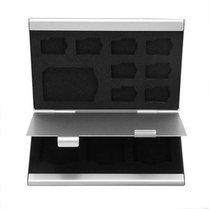 Micro SD + SD Card Case - 8 Micro SD en 4 SD - Aluminium Zilver