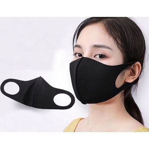 Specipack Mondmasker Wasbaar Zwart - 5 stuks - Herbruikbaar - 1000x wasbaar - Neopreen materiaal