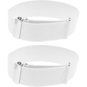 Fako Bijoux® - Mouwophouders - Elastisch - Per Paar - 2 Stuks - Wit
