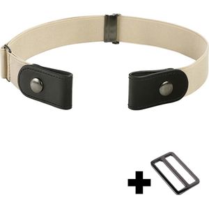 Fako Fashion® - Riem Zonder Gesp - Gespvrije Riem - Elastische riem - Rekbare Riem - Broekriem Zonder Gesp - Stretch Riem - Zwangerschapsriem - Beige