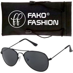 Fako Fashion® - Kinder Pilotenbril - Piloten Zonnebril - Jongens Zonnebril - Meisjes Zonnebril - Zwart