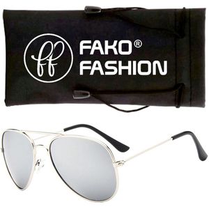 Fako Fashion® - Kinder Pilotenbril - Piloten Zonnebril - Jongens Zonnebril - Meisjes Zonnebril - Zilver - Zilver