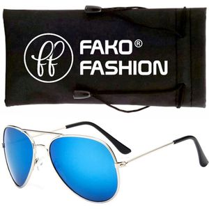 Fako Fashion® - Kinder Pilotenbril - Piloten Zonnebril - Jongens Zonnebril - Meisjes Zonnebril - Zilver - Blauw