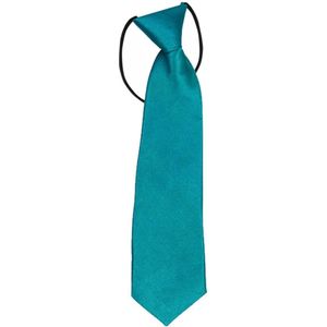 Fako Fashion® - Kinderstropdas - Kinder Stropdas - Jongens Stropdas - Das - Effen - Elastiek - Turquoise