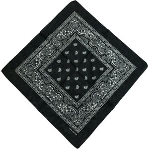 Fako Fashion® - Bandana - Hoofddoek - Mondbescherming - Zakdoek - Sjaal - Paisley - Zwart