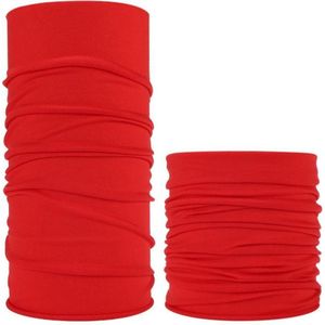Fako Fashion® - Colsjaal - Gezichtsmasker - Bandana - Nekwarmer - Sjaal - Col - Microfiber Faceshield - Uni - Rood