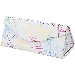 Fako Bijoux® - Brillenkoker - Opvouwbaar - Driehoek - 16x7x6.5cm - Spider - Wit