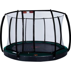 Avyna Pro-Line FlatLevel trampoline 14 Ø430cm + Royal Class Veiligheidsnet – Groen