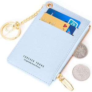 ZILOU® Pasjeshouder - Portemonnee - Mini Wallet Kaarthouder - Kunstleer - Blauw