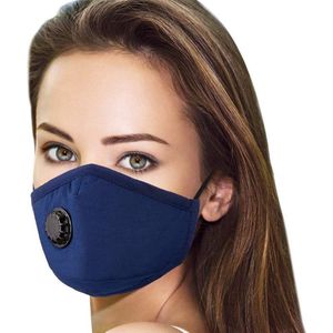 Perfect fit mondmasker herbruikbaar met ademventiel - blauw