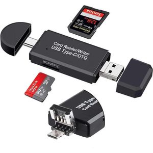 Universele SD en TF Kaartlezer - USB - USB-C - Micro-USB