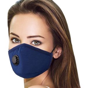 Perfect fit mondmasker / mondkapje herbruikbaar - blauw - met ademventiel