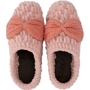 Uzurii - Fluffy Pink Bow - Gezondheidsslippers - Roze - Pluizig Materiaal