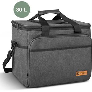 ForDig Koeltas (30 liter) - 4 laags geïsoleerd - Easy-Acces Flap - Picknicktas - Opvouwbaar - Zwart
