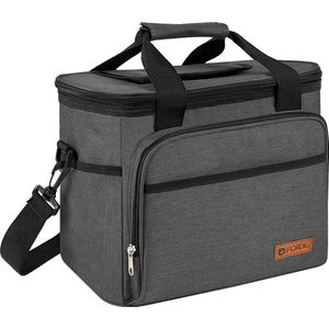 ForDig Koeltas met Easy-Acces Flap 4 laags geïsoleerd - Lunchtas - Opvouwbaar - 15 Liter - Zwart