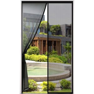ForDig Vliegengordijn 235x95cm - Glasvezel A-kwaliteit - Luxe Deurhor Magnetisch - Horgordijn – Vliegengordijn – Hordeur - Zwart