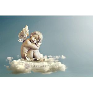 Afbeelding op acrylglas - Engel in de wolken , Multikleur , 3 maten , Premium print