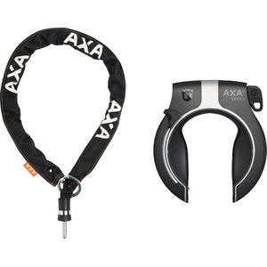 AXA Victory Ringslot Zwart Grijs + AXA RLC Insteekketting 140 cm 5,5 mm Zwart