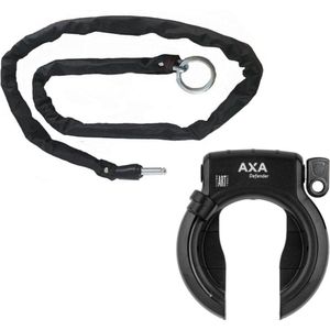 Axa Defender Ringslot ART2 Zwart + Insteekketting 100 cm 5,5 mm Zwart