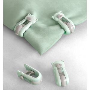 6-pack Stevige Dekbedclips - Met Handige Opbergbox - Groen