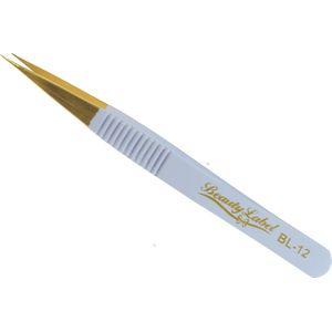 Beauty Label Pincet - Lash Tweezer - BL-12 - Wit/Goud