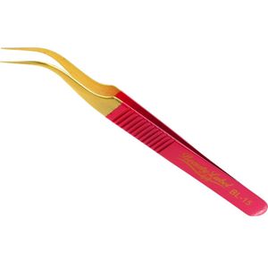 Beauty Label Pincet - Lash Tweezer - Curved Tweezer -BL-15 - Roze/Goud