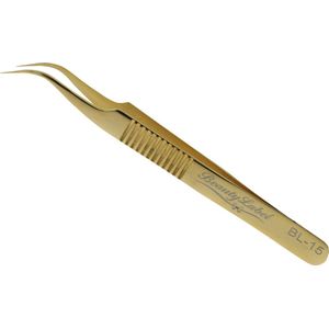 Beauty Label Pincet - Lash Tweezer - Curved Tweezer -BL-15 - Goud