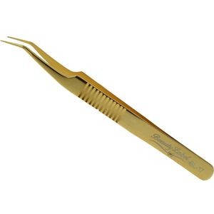 Beauty Label Pincet - Lash Tweezer- Curved Tweezer -BL-17 - Goud