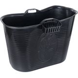 FlinQ Bath Bucket Zwart ✓ Zitbad voor Volwassen en Kinderen ✓ Kunststof Mobiele Badkuip Voor Kleine Badkamers en Onder de Douche ✓ XL Uitvoering 200 Liter