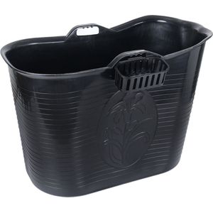 FlinQ Bath Bucket - Mobiele Badkuip voor in de Douche - Zitbad voor Volwassenen - Ook als Ijsbad / Ice Bath - Dompelbad voor Wim Hof Methode - Zwart - 185L