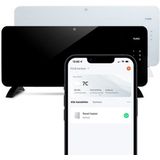 FlinQ Slimme Paneelverwarmer Zwart - Elektrische Kachel - Bedienbaar Via App - 2000W