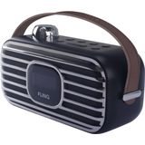 FlinQ DAB Radio - Retro Radio - DAB+/ FM Radio - Ruisvrij - Bluetooth - Draadloos - Oplaadbaar - Zwart