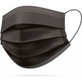 Mondkapjes - Zwart - 50 Stuks - 3-Laags
