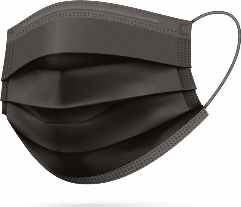 Mondkapjes - Zwart - 50 Stuks - 3-Laags