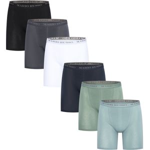 Set van 6 extra lange comfortabele premium boxershorts - Mix - XXL - Black Friday 2024