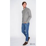 Mario Russo Half Zip Sweater - Trui Heren - Sweater Heren - Coltrui Heren - Antraciet - L