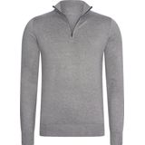 Mario Russo Half Zip Sweater - Trui Heren - Sweater Heren - Coltrui Heren - Antraciet - L