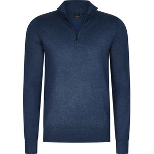 Mario Russo - Half Zip Sweater - Jeans Blue - 80% Viscose 20% Polyester