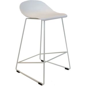 Livin24 Barkruk Ellen wit - Zithoogte 66 cm - Scandinavisch Design! - Barkruk kunststof - Barstoel wit