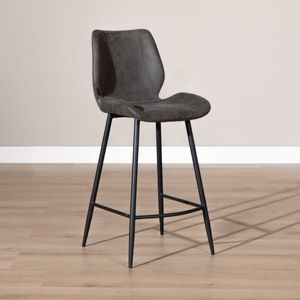 Bronx71® Industriële barkruk Barrel antraciet eco-leer 69 cm