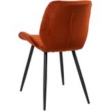 Bronx71® Eetkamerstoel Velvet Toby Koper - Eetkamerstoelen Zonder Armleuning - Eetkamerstoel Koper