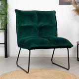 Velvet fauteuil Malaga donkergroen