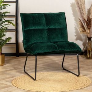 Velvet fauteuil Malaga donkergroen