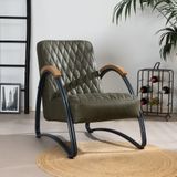 Bronx71® Fauteuil met armleuning Ivy groen - Zetel 1 persoons - Relaxstoel - Relaxzetel - Fauteuil groen