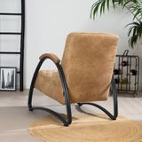 Bronx71® Fauteuil met armleuning Ivy beige - Zetel 1 persoons - Relaxstoel - Relaxzetel - Fauteuil beige