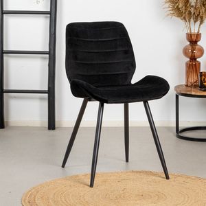 Bronx71® Velvet eetkamerstoel Toby zwart