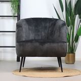 Velvet fauteuil Billy antraciet