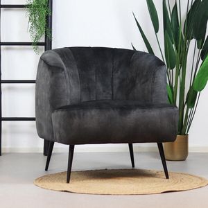 Velvet fauteuil Billy antraciet