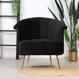 Velvet fauteuil Amy zwart