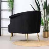 Velvet fauteuil Amy zwart